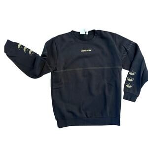 Adidas Trefoil Embroidered Logo Gold Crew Sweatshirt Size Med EUC